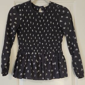 Marine Layer Black And White Floral Top